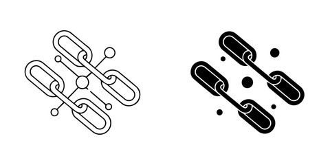 Blockchain network with interconnected chain links and nodes