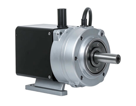 Metallic industrial rotary encoder with integrated motor unit