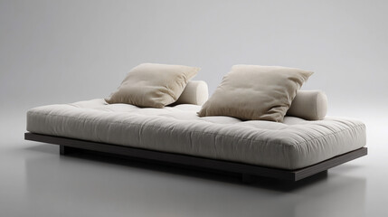 Obraz premium Stylish modern sofa with cushions in a minimalist setting