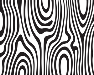 Seamless Abstract Black Wood Grain Line Pattern