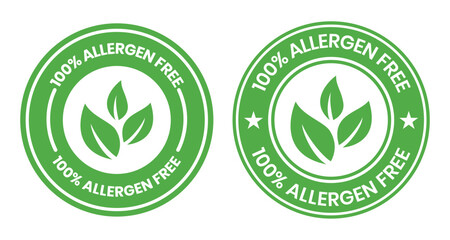 Allergen free label or Allergen free symbol vector isolated in flat style. Best Allergen free label vector for product packaging design element. Allergen free symbol for packaging design element.