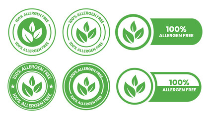 Allergen free label or Allergen free symbol vector isolated in flat style. Best Allergen free label vector for product packaging design element. Allergen free symbol for packaging design element.