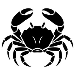 Stylized Black Crab Icon Cancer Zodiac Sign Logo