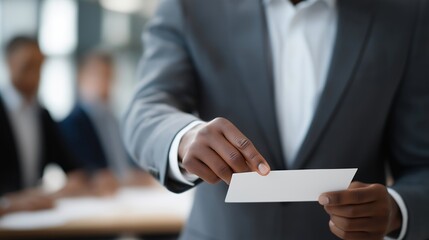 A professional setting where marketing team members organize a gift certificate drawing, emphasizing brand engagement, teamwork, and strategic event planning. cinematic color correction, gentle