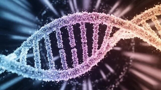 Abstract DNA Helix Motion Video, Futuristic Genetic Background in 4K