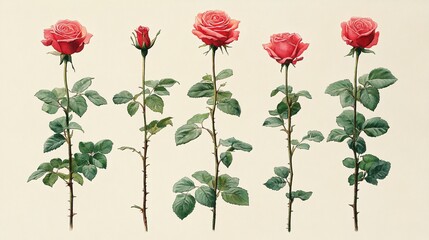Naklejka premium vibrant pink roses in various stages of blooming for floral decoration and garden photography