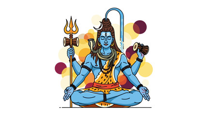 Obraz premium Illustration depicting a deity in a meditative posture digital art