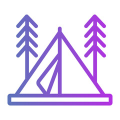 camping tent Gradient icon