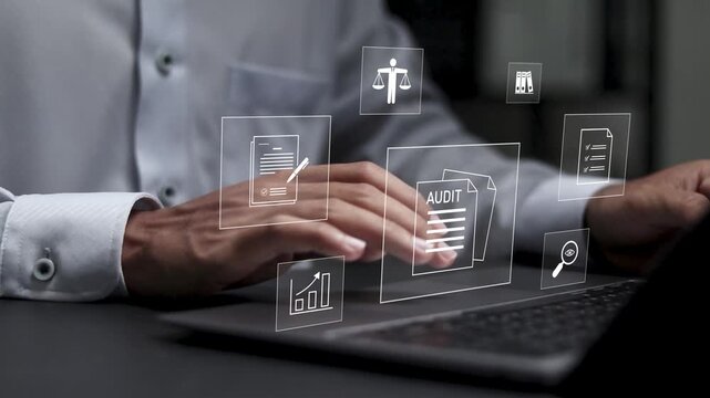 Audit and accounting concept. business analysis, report preparation, budget management, financial reports, auditing and financial research for professional check.