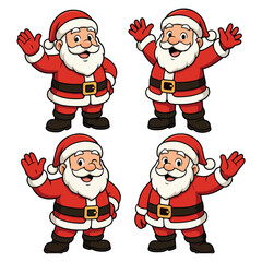 Cartoon santa claus dubbing isolated on white background