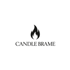 Candle Brame logo with a stylized black flame icon.