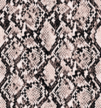 Neutral Black and White Snakeskin Seamless Pattern | Grunge Reptile Print Fabric Design