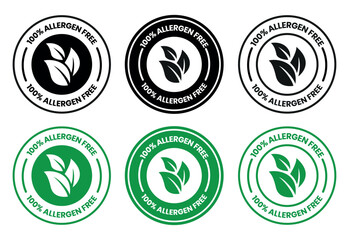 Allergen free label or Allergen free symbol vector isolated in flat style. Best Allergen free label vector for product packaging design element. Allergen free symbol for packaging design element.