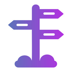 road signs Gradient icon