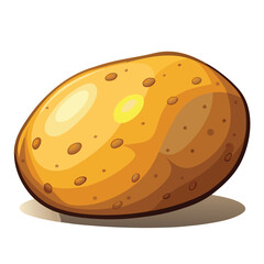 Cartoon potato vector illustration, golden brown color, simple design. cartoon