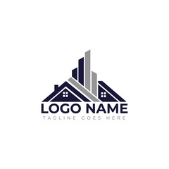Modern real estate logo concept for property or construction businesses with contemporary geometric design elements ready for your brand