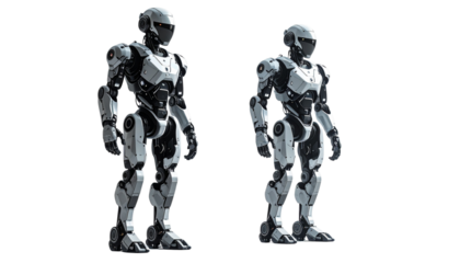  Futuristic AI robot isolated on transparent background