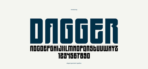 Bold simple sans serif display font for logos headers or slogans, vector thick and heavy geometric typeface, uppercase letters alphabet with numbers, poster and advertising.