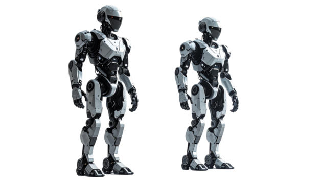  Futuristic AI robot isolated on transparent background