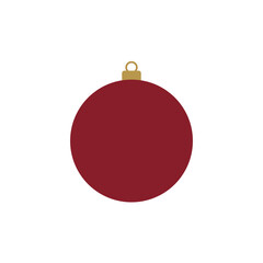 Simple Red Christmas Ball Ornament Illustration with Gold Top, Perfect for Festive Holiday Decorations, Seasonal Backgrounds, and Minimalist Winter Graphics.