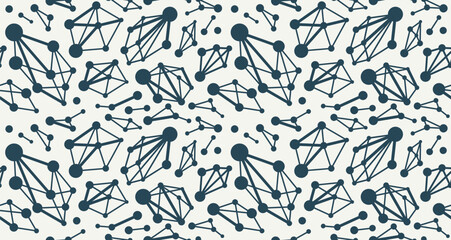 Molecules seamless pattern, vector endless background with a lot of different molecules that can be used separately as an icons or illustrations, chemistry and pharma wallpaper.