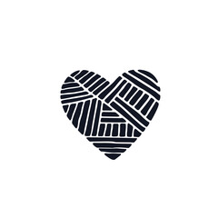 Heart doodle logo icon sign Hand drawn ink sketch Decorative element Cartoon cute mosaic design Children's style Fashion print for clothes apparel greeting invitation card cover flyer poster banner ad