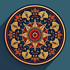 Obraz premium Ornate Mandala Design with Floral Motifs and Intricate Patterns, Elegant Decorative Element