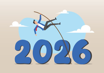 Businessman Leaping into 2026