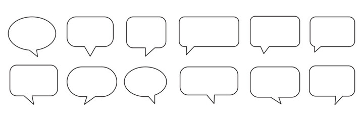 Obraz premium Speech bubble collection. Set of speech bubble. Speech bubble comic. Line art speech bubbles. speech bubble comic signs.