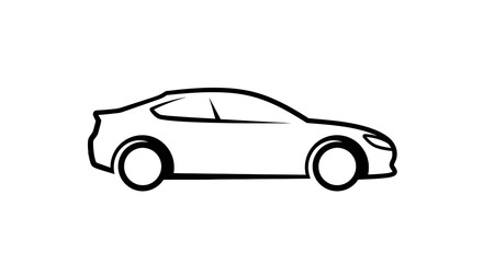 Fototapeta premium Sleek Black Car Silhouette - Modern Transportation Design.