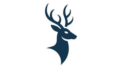 Naklejka premium Stylized deer head silhouette icon
