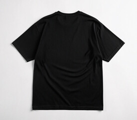 Blank Black T-Shirt Mockup, Back View Isolated on White Background, Ready for Streetwear Branding