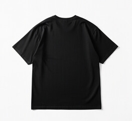 Black Oversized T-Shirt Mockup back View on White Background