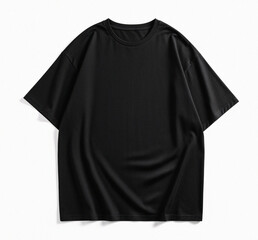 Black Oversized T-Shirt Mockup Front View on White Background