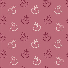 Cute Royal Heart Seamless Background Design