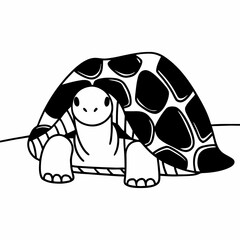 Adorable turtle with patterned shell drawing