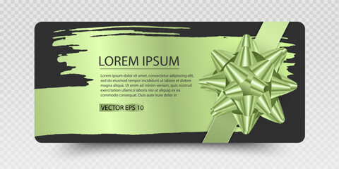Modern Gift Voucher with Bright color Bow and Brush Stroke Design