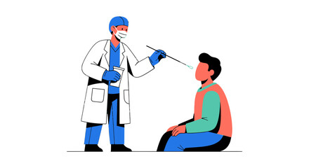 Medical Professional Performing a Test on Patient With Pandemic Health Concerns