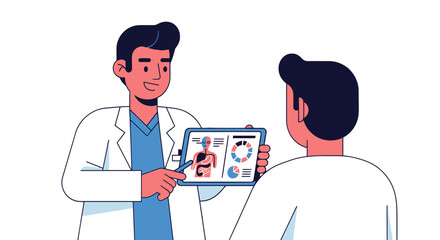 Medical Professional Presenting Body System Diagram to Patient, Healthcare Visualization,