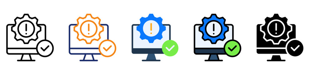 Information System Icon Different Style Outline Collection Set 