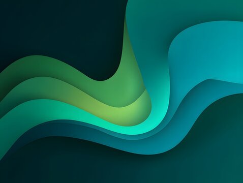 Green and yellow abstract gradient wave background with smooth flowing design