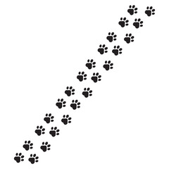 Paw footprint of dog or cat.