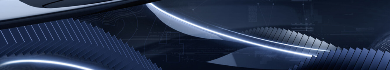 Abstract World Economy, Business, Politic, Panoramic Cubes Background Design