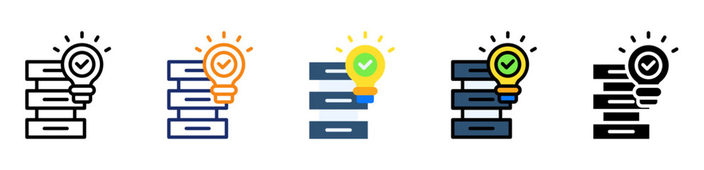 Data Solution Icon Different Style Outline Collection Set 