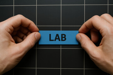 Lab label indicating clear structure and planning strong arrangement proof method and organized workspace