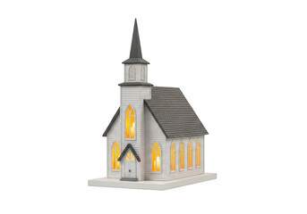 Miniature church isolated on transparent background