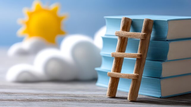 Ladder to Knowledge Books Clouds and a Sunny Future.