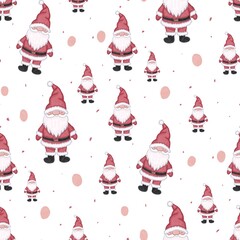 christmas background with snowman Seamless pattern 