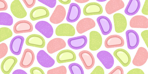 Japanese mochi dessert background. Traditional sweet rice cake. Perfect for Asian food design, packaging, menu decoration, or cute dessert graphics.