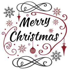 Merry christmas greeting card with ornament